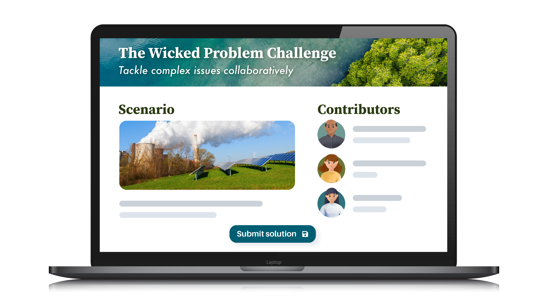 WPC – mockup van de business simulation
