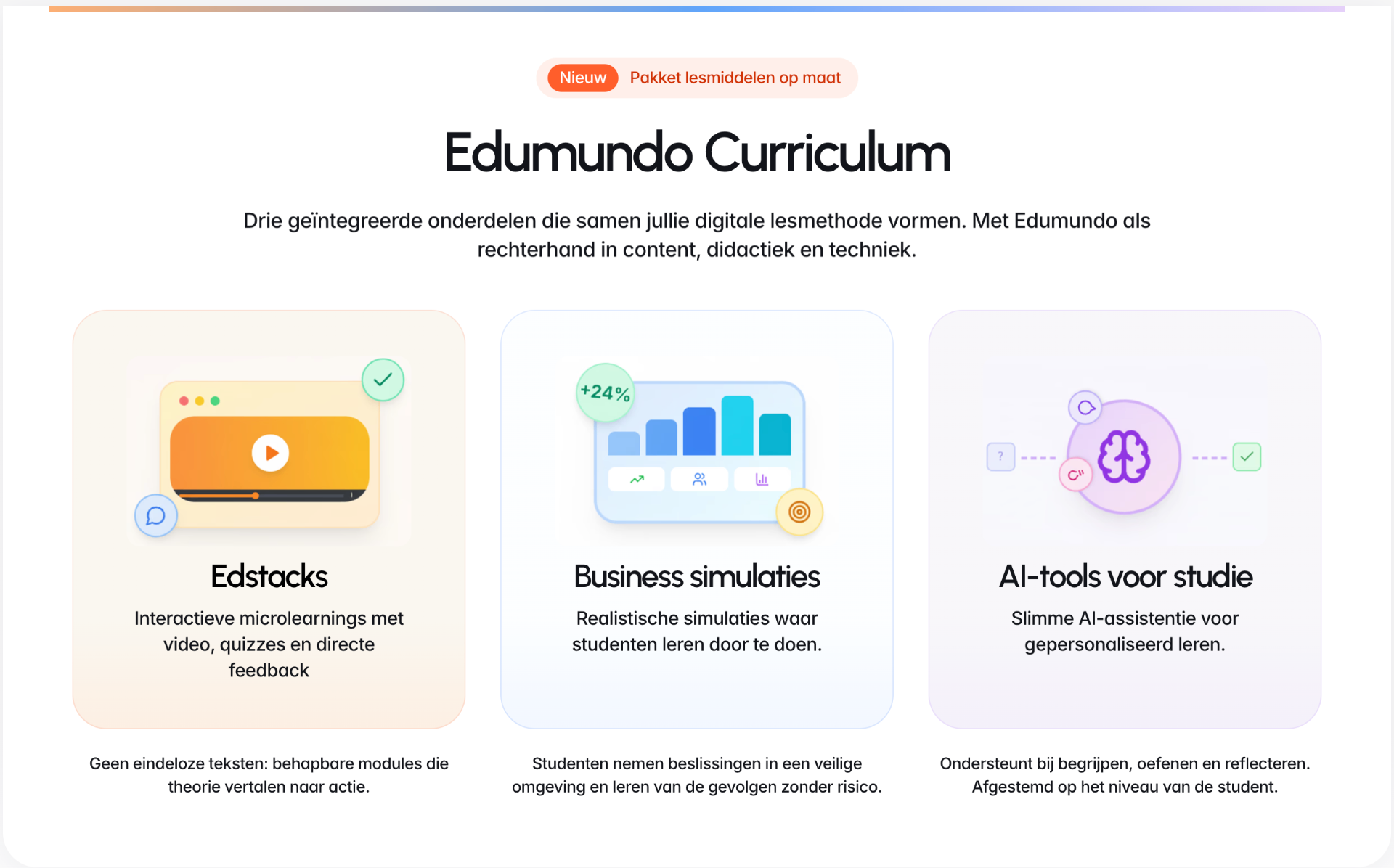 Screenshot van customcurricula.com